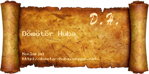 Dömötör Huba névjegykártya